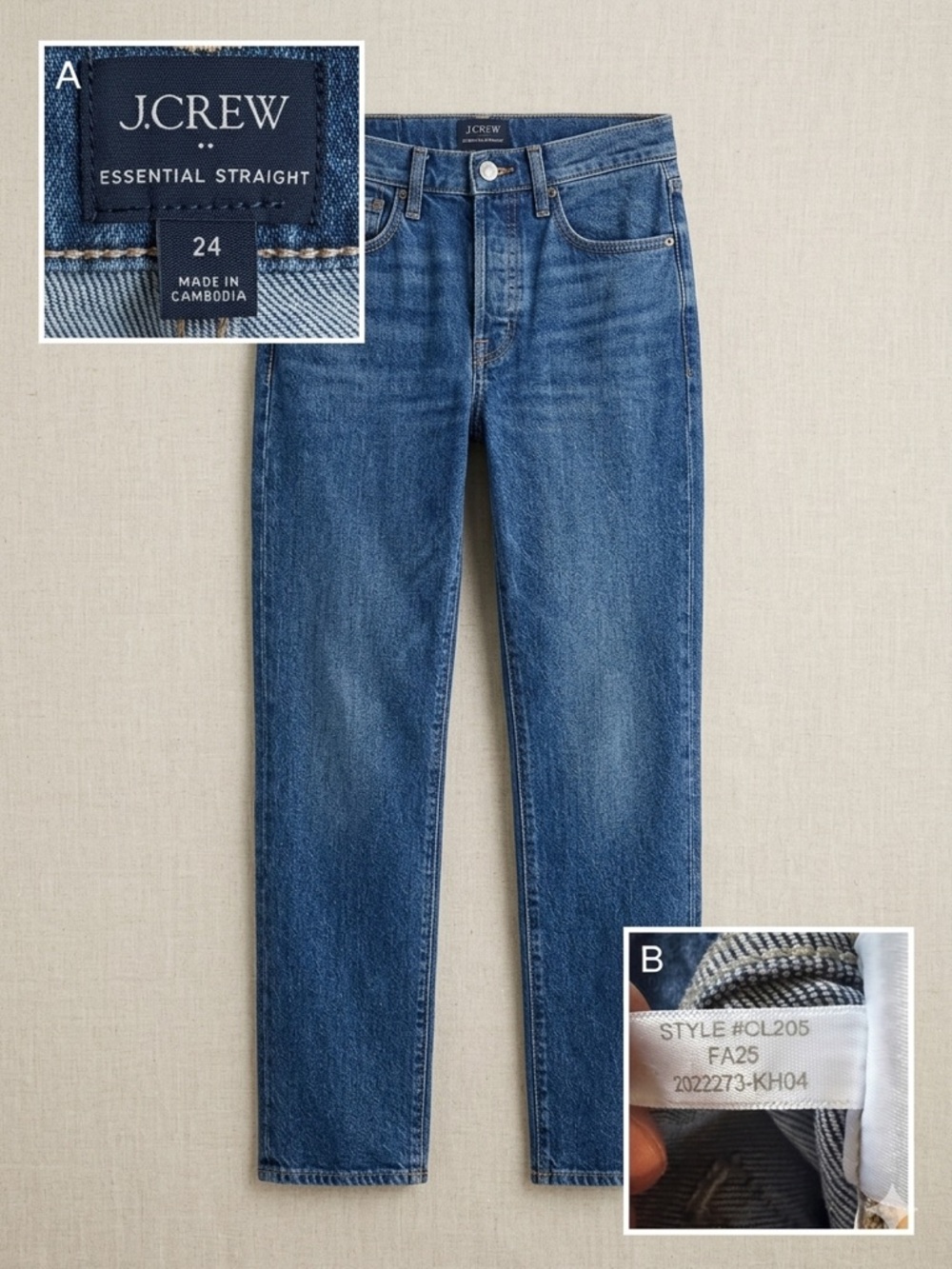 J.Crew Essential Straight Jeans - Medium Blue